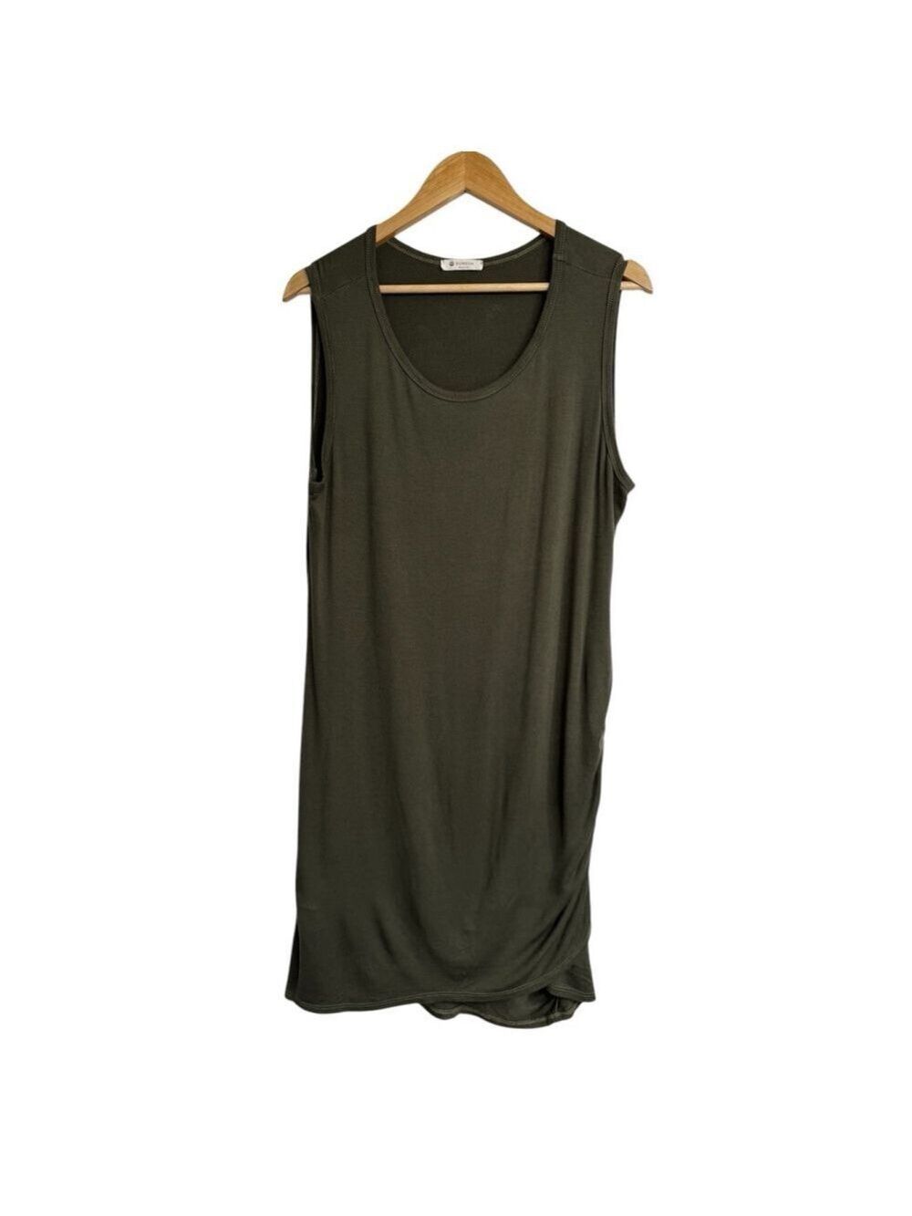 Bombom Bodycon Tank Dress Olive Green Women's XL
